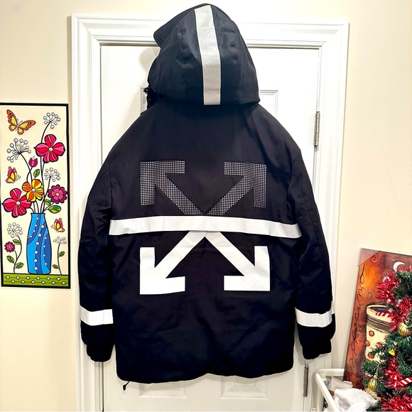 Moncler off-white collaboration hoodie full zip nylon jacket fits like a medium - Picture 1 of 15